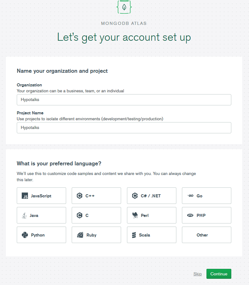 Nightscout - Atlas account setup