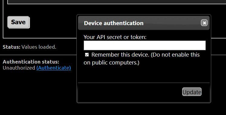 Nightscout - Authentication API_SECRET