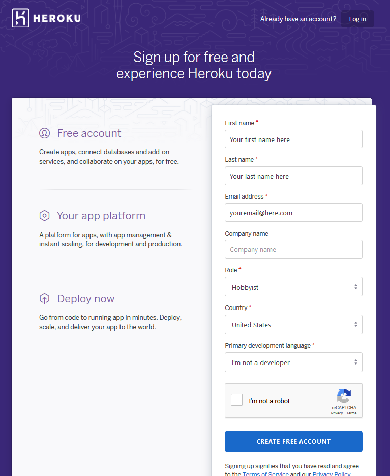 Nightscout - Heroku account creation