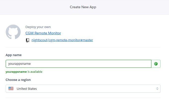 Nightscout - Heroku appname setting