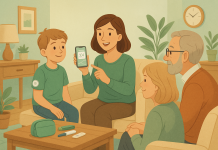 How to Teach Type 1 Diabetes to Family and Friends (Parent’s Guide) Parent explaining Type 1 Diabetes to family
