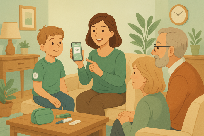 Parent explaining Type 1 Diabetes to family